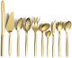 10 Pieces Gold Cutlery Serving Set