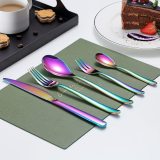 30 Piece MultiColored Rainbow Cutlery Set