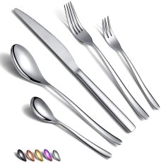 30PCS Shiny Silverware Set Fork Knife Spoon Set