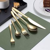 30PCS Shiny Gold Stainless Steel Cutlery Set