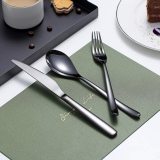 24 piece Black Stainless Steel  Cutlery Set Service for 6
