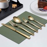 30PCS Shiny Gold Stainless Steel Cutlery Set