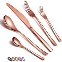 30 Piece Rose Gold Stainless Steel Cutlery Set