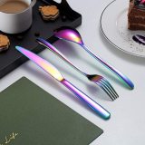 30 Piece MultiColored Rainbow Cutlery Set