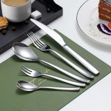 30PCS Shiny Silverware Set Fork Knife Spoon Set
