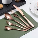 30 Piece Rose Gold Stainless Steel Cutlery Set