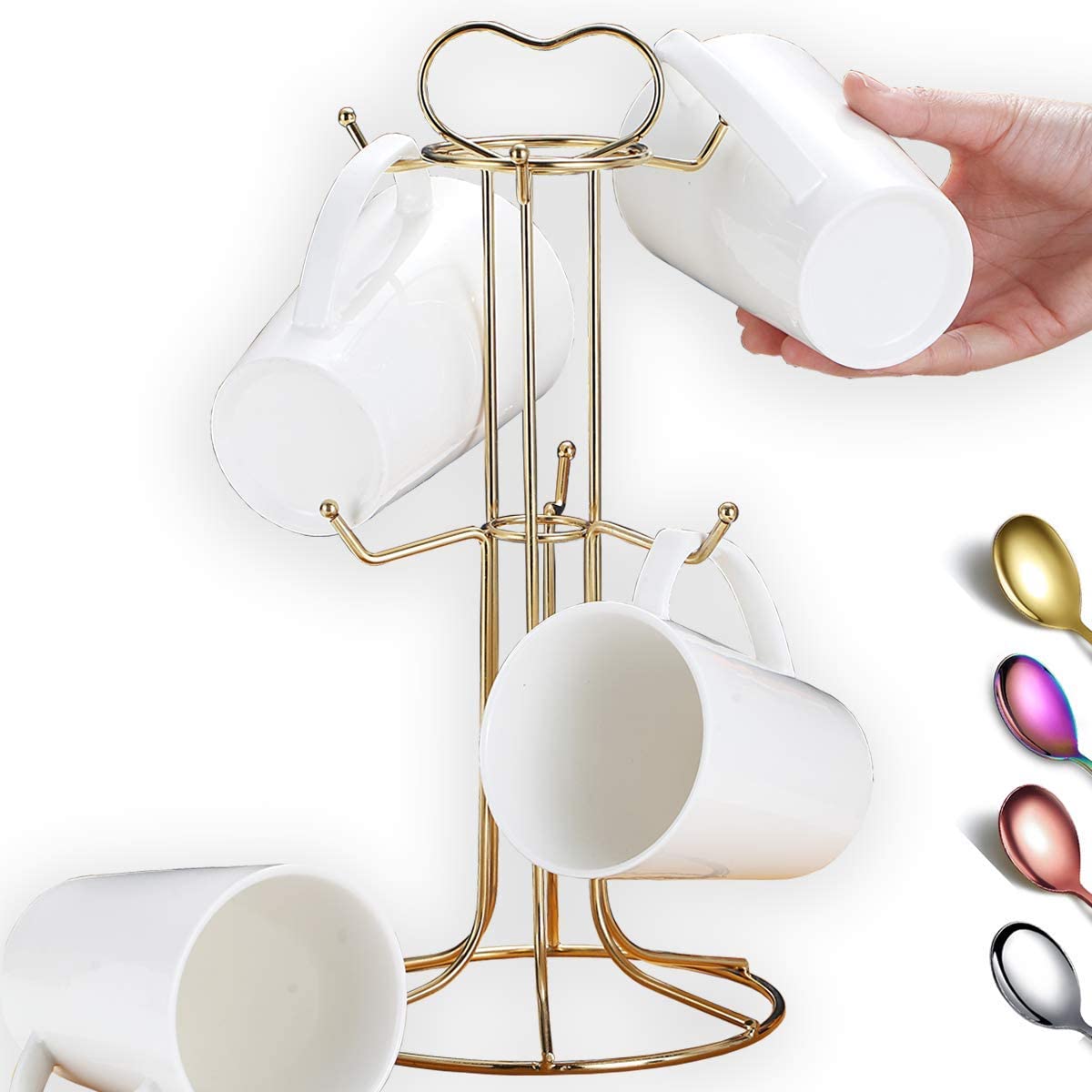 US 19.99 Gold Stainless Steel Coffee Cup Holder