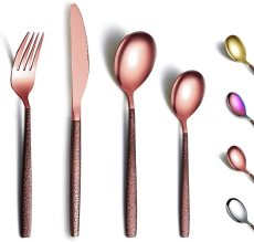 24 Pieces Modern Copper Stainless Steel Cutlery Set Tool Set for 6