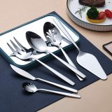 6 Pieces Stainless Steel Serving Silverware Set,Silver Serving Utensil