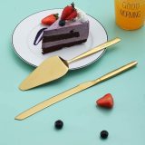 Berglander Shiny Gold Cake Knife and Server Set
