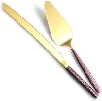 Brown Moon Gold Cake Knife And Server Set