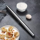 Silver Stainless Steel Rolling Pin,Matte Finish 16.7 Inches