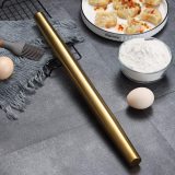 Gold Rolling Pin, 16.7 Inches Stainless Steel Matte Finish