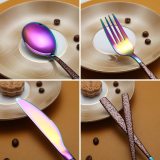 Rainbow 20 Piece with Moon Surface Handle Shiny Mouth, Cutlery set service for 4
