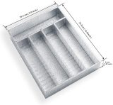 Silverware Organizer, Berglander Leather Wood Drawer Organizers Cover With Leather