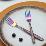 Rainbow 20 Piece with Moon Surface Handle Shiny Mouth, Cutlery set service for 4