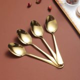 Teaspoons Set of 4, Stainless Steel Shiny Tea Spoons Silverware