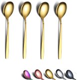 Berglander Teaspoons Set of 4, Stainless Steel Shiny Polish Tea Spoons Silverware