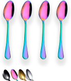 Teaspoons Set of 4, Stainless Steel Shiny Tea Spoons Silverware