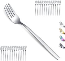 Silver Dinner Forks of 24, Stainless Steel Modern Fork Set