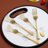 Rainbow Dinner Forks Set of 4, Stainless Steel Shiny Mirror Fork Set