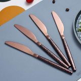 Stainless Steel Dinner Knifves With Luxury Moon Surface Handle, set of 4
