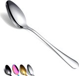 Dinner Spoon of 12, Berglander 7.5  Stainless Steel Titanium Plating Shiny Silverware