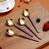 Berglander Tea Spoon Set Of 4 With Moon Surface Handle And Shiny Mouth