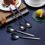 Berglander Dinner Spoon of 4, Stainless Steel Titanium Shiny Soup Spoons Silverware