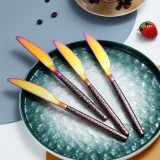 Stainless Steel Dinner Knifves With Luxury Moon Surface Handle, set of 4