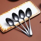 Teaspoons Set of 4, Stainless Steel Shiny Tea Spoons Silverware