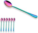 Multicolor Long Handle Latte Spoon 18/0 Stainless Steel Ice Cream Spoon