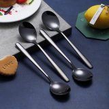 Berglander Dinner Spoon of 4, Stainless Steel Titanium Shiny Soup Spoons Silverware