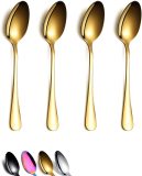 Teaspoons Set of 4, Stainless Steel Shiny Tea Spoons Silverware