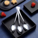 Silver Teaspoons Set of 24, Stainless Steel Shiny Tea Spoons Silverware