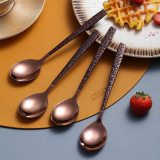 Berglander Tea Spoon Set Of 4 With Moon Surface Handle And Shiny Mouth