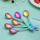 Teaspoons Set of 6, Stainless Steel Shiny Tea Spoons Silverware set