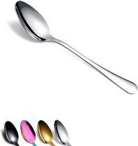 Silver Teaspoons Set of 24, Stainless Steel Shiny Tea Spoons Silverware