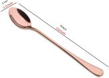 Iced Tea Spoon, Stainless Steel Titanium Gold Plating Long Handle Mixing Stirring Spoon