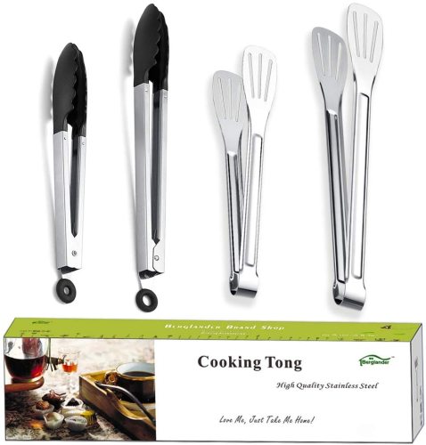 US$ 15.99 - Tongs For Cooking, BBQ Tongs For Cooking With Silicone Tips, Serving  Tongs Pack of 4 - m.