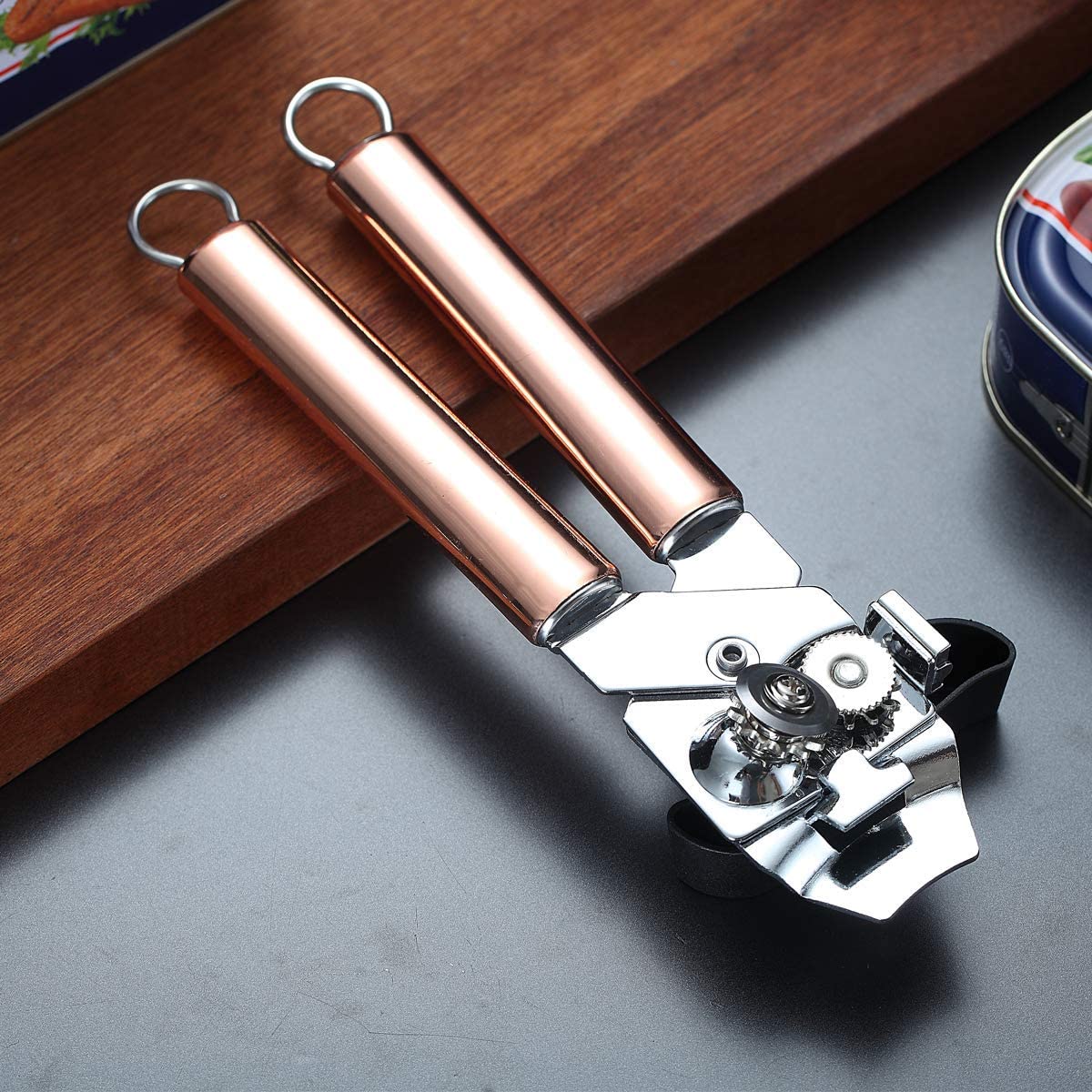 US$ 8.99 - Berglander Can Opener, Stainless Steel Gold Handle Can Opener -  m.