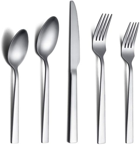 US$ 60.72 - 40 Piece Matte Cutlery Set, Stainless Steel Flatware Set,  Service For 8 - m.berglander.com