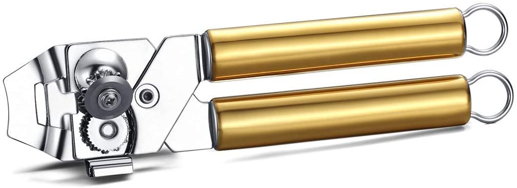 US$ 8.99 - Berglander Can Opener, Stainless Steel Gold Handle Can Opener -  m.