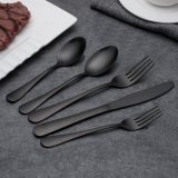 Black 40 Piece Matte Cutlery Set, Stainless Steel Flatware Set, Service For 8