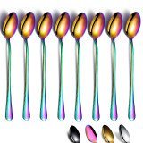 High quality Long Handle Latte Spoon Stainless Steel Ice Cream Spoon