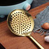 Gold Skimmer, Metal Gold Plating, KitchenTool Skimmers For Non-Stick Cookware