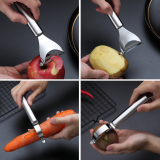 Gold Potato Vegetable Peeler Stainless Steel Apple Fruit Veggie Peeler With Gold Titanium Plating