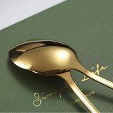 Silver Dinner Spoon of 6, Berglander 7.5  Stainless Steel Titanium Plating Shiny Silverware