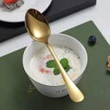 Silver Dinner Spoon of 6, Berglander 7.5  Stainless Steel Titanium Plating Shiny Silverware