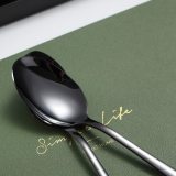 Silver Dinner Spoon of 6, Berglander 7.5  Stainless Steel Titanium Plating Shiny Silverware